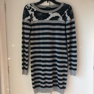 Armani Jeans Sweater Dress - Striped with Floral Accents Size S US / 40 Eur.